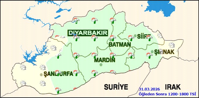Batman'da 31 Mart Salı Hava Durumu: Yağışlı ve Serin Bir Gün Bekleniyor - Görsel 4