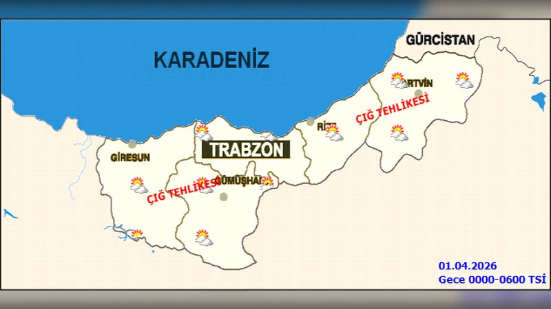 Gümüşhane'de 31 Mart Salı Hava Durumu: Çok Bulutlu, Çığ Tehlikesi Uyarısı