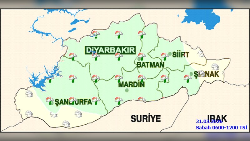 Mardin ve İlçelerinde 31 Mart Salı Hava Durumu: Yağmur ve Pus Bekleniyor