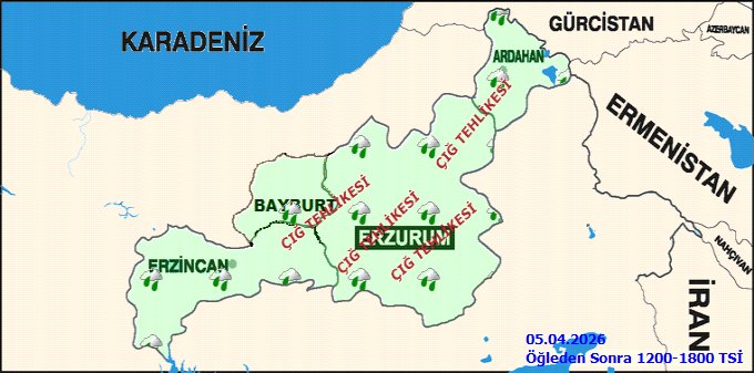 MGM Erzincan Hava Durumu: 5-6 Nisan'da Parçalı Bulutlu ve Yağmurlu, Yükseklerde Karla Karışık Yağış - Görsel 3