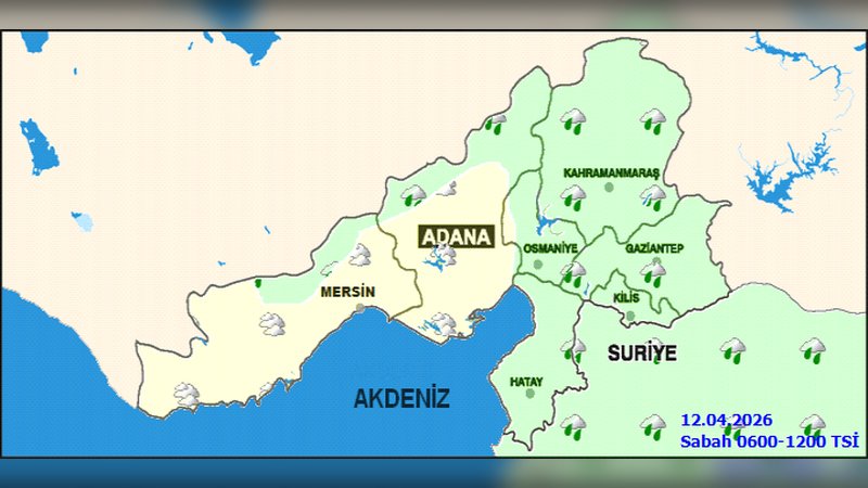 Hatay'da 12 Nisan Pazar Günü Sağanak Yağış Bekleniyor