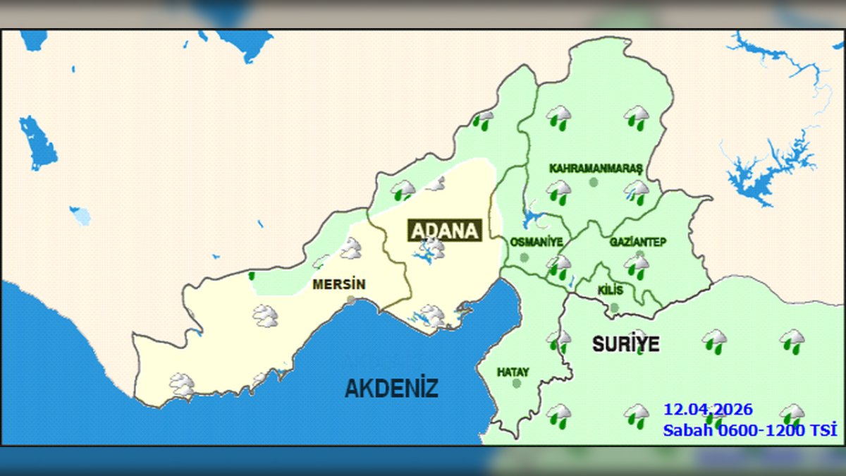 Mersin'de 12 Nisan Hava Durumu: Çok Bulutlu ve Sağanak Yağış Bekleniyor