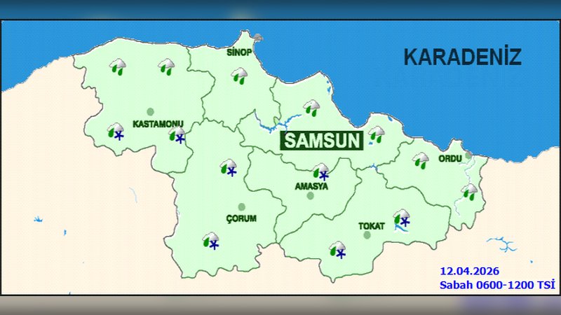 Ordu'da Sağanak Yağış ve Don Uyarısı: 7-12 Derece Arası Sıcaklıklar Bekleniyor