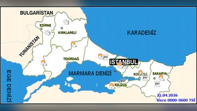 Edirne'de 20 Nisan Pazartesi Hava Durumu: Çok Bulutlu, Sıcaklık 8-24 Derece