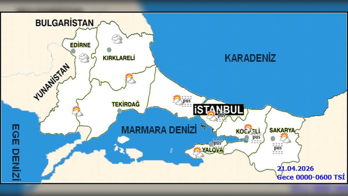 Kocaeli'de 20 Nisan Pazartesi Hava Durumu: Parçalı Bulutlu, Sıcaklık 7-20°C