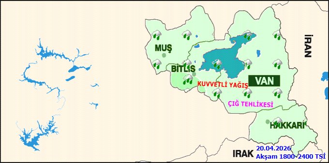Van'da Kuvvetli Yağış ve Çığ Tehlikesi Uyarısı: 20 Nisan Hava Durumu - Görsel 2