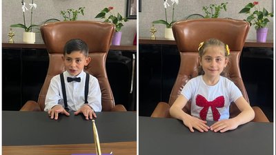 Gürpınar'da 23 Nisan Temsili Makam Devri: Öğrenciler İlçe Milli Eğitim Müdürlüğü Koltuğuna Oturdu