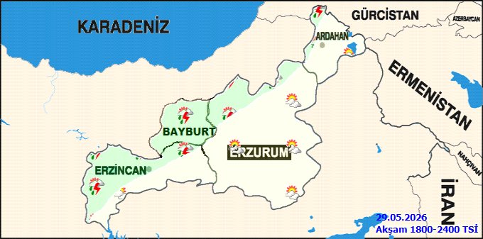 Bayburt'ta 29 Mayıs Hava Durumu: Parçalı Bulutlu ve Sağanak Yağışlı - Görsel 3