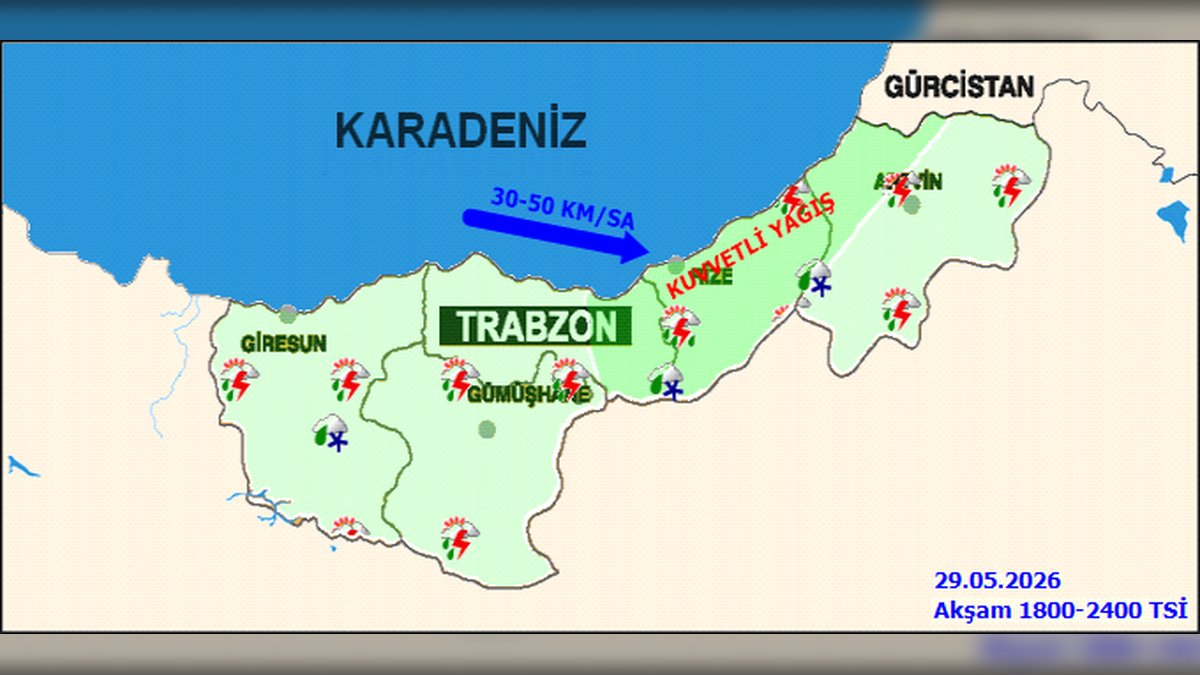 Rize'de Kuvvetli Yağış ve Sel Tehlikesi: 29 Mayıs'ta Dikkatli Olunmalı