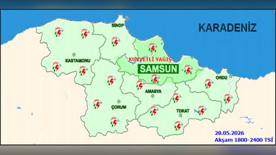Samsun'da Kuvvetli Yağış Uyarısı: 5 Günlük Hava Tahmini