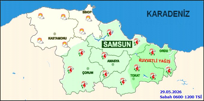 Samsun'da Kuvvetli Yağış Uyarısı: 5 Günlük Hava Tahmini - Görsel 3