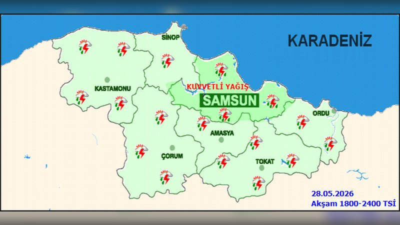 Sinop'ta Sağanak Yağış Etkili Olacak: Sıcaklıklar Mevsim Normallerinin Üzerinde