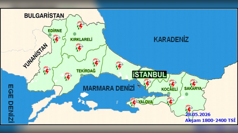Tekirdağ'da Sağanak Yağış Bekleniyor: Sıcaklıklar Mevsim Normallerinin Üzerinde