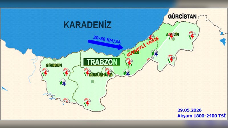Trabzon'da Kuvvetli Yağış ve Fırtına Uyarısı: 5 Günlük Hava Tahmini